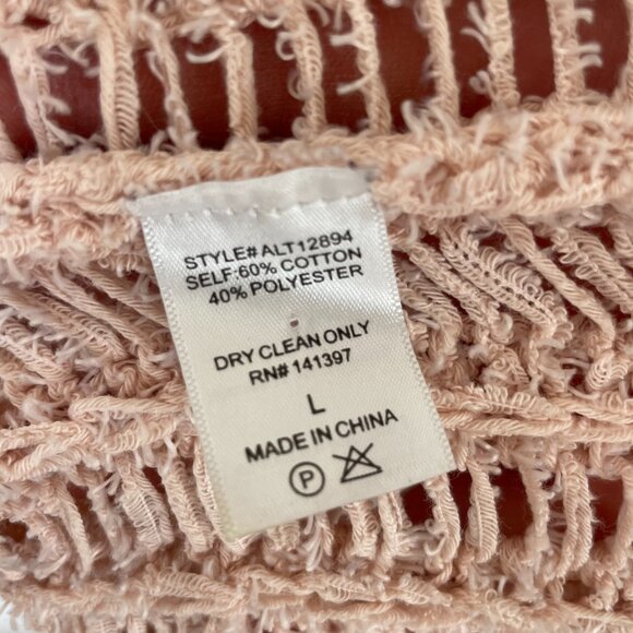 ASTR the Label Pink Chunky Open Weave V-Nneck Knit Sweater - Picture 3 of 8